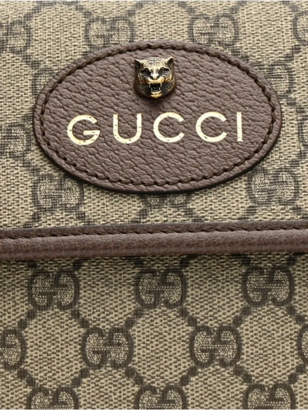 Gucci Beige GG Supreme Canvas Belt Bag with Green and Red Web Strap
